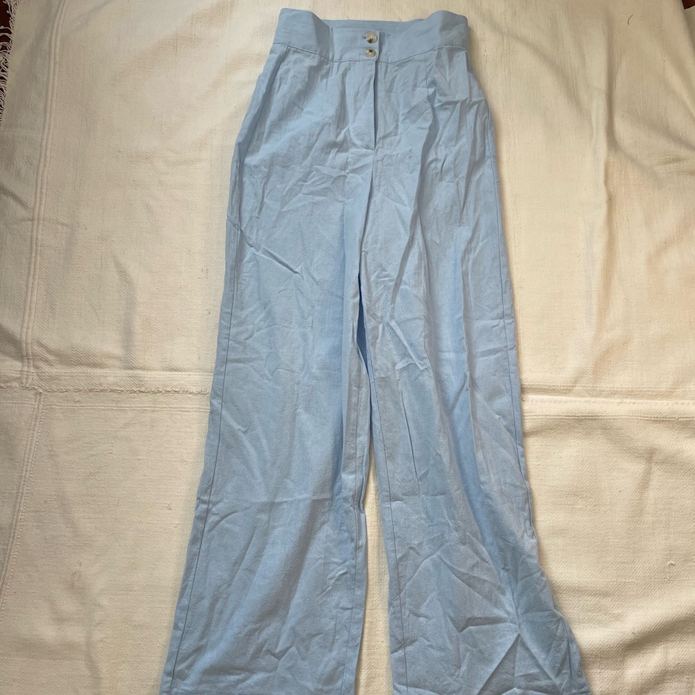 SHEIN Light Blue Wide Leg Pants